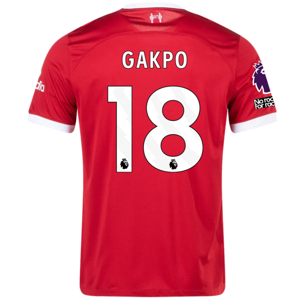 Image of Nike Liverpool Cody Gakpo Heimtrikot mit EPL + „No Room For Racism“-Aufnäher 23/24