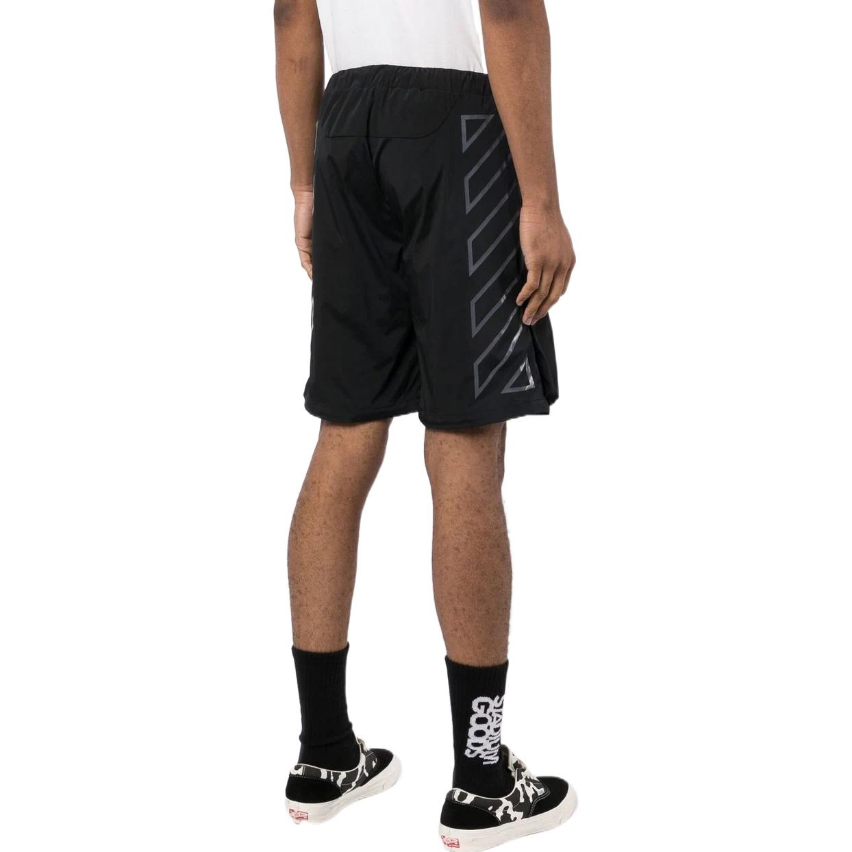 Image of Men's OFF-WHITE SS22 Solid Color Drawstring Straight Shorts Black OMVH019C99FAB0