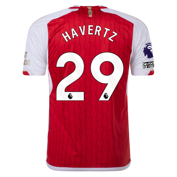 Image of adidas Arsenal Kai Havertz Home Jersey 23/24 w/ EPL + No Room For Racism Patch (