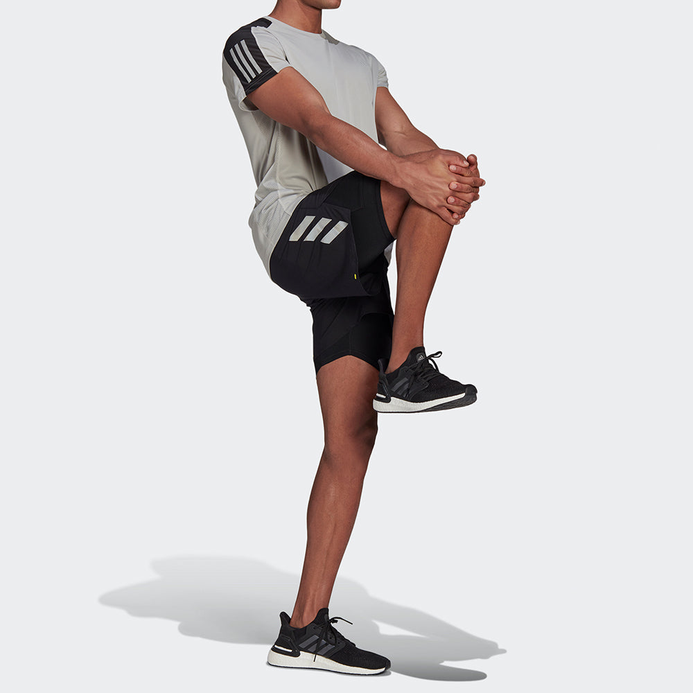 adidas P.Blue Short M Reflective Logo Running Sports Lacing Shorts Black GN5706