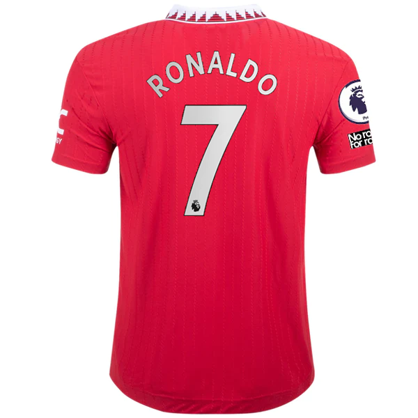 adidas Manchester United Authentic Cristiano Ronaldo Home Jersey w/ EPL + No Roo