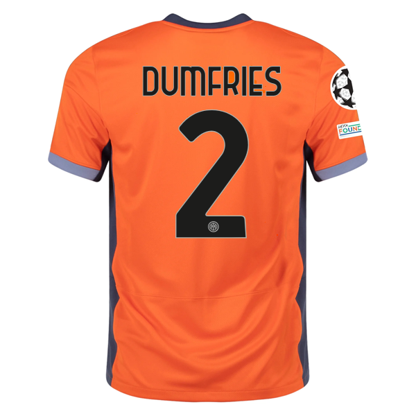 Nike Inter Milan Denzel Dumfries Third Jersey w/ Champions League Patches 23/24