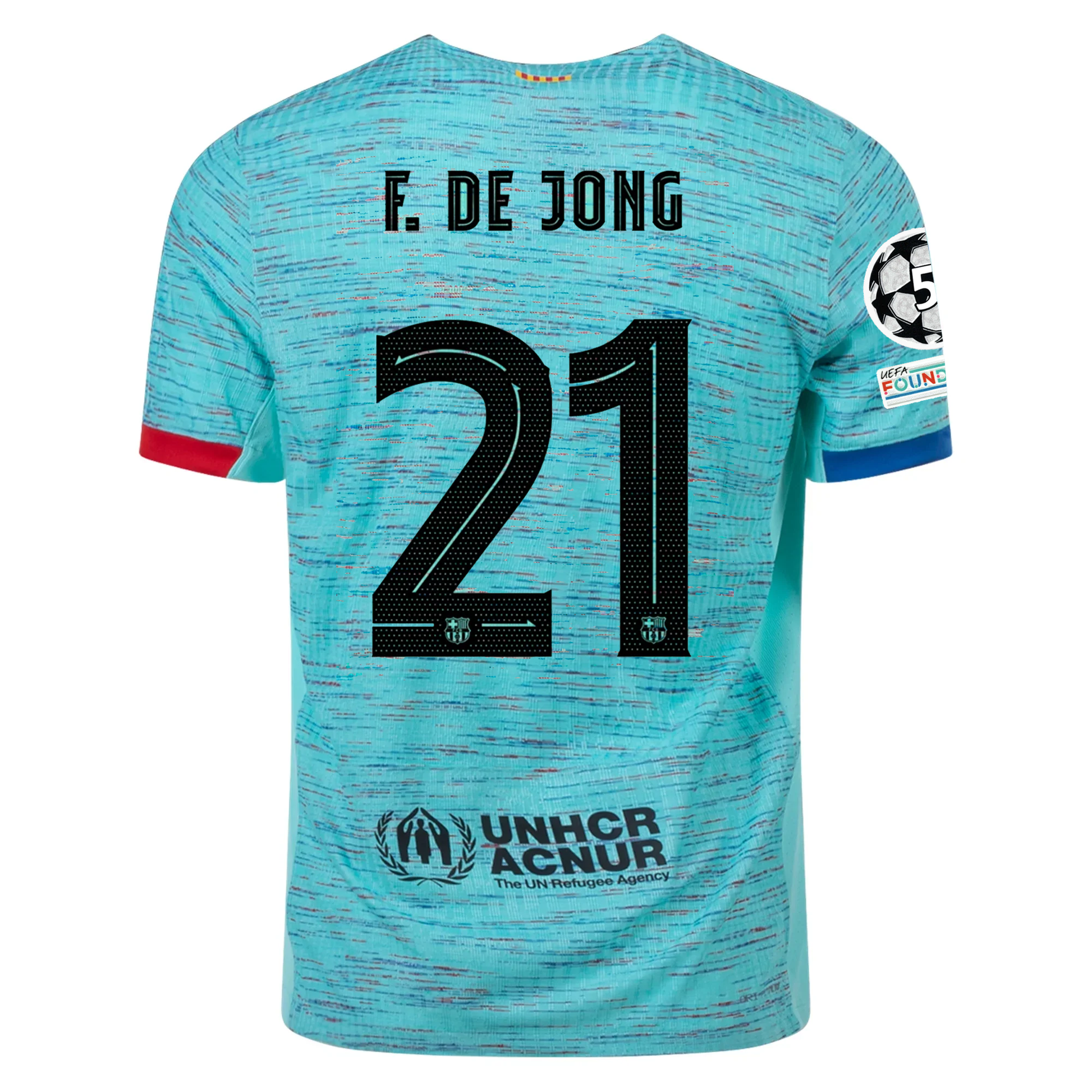 Nike Barcelona Authentic Frenkie De Jong Match Vaporknit Third Jersey w/ Champio