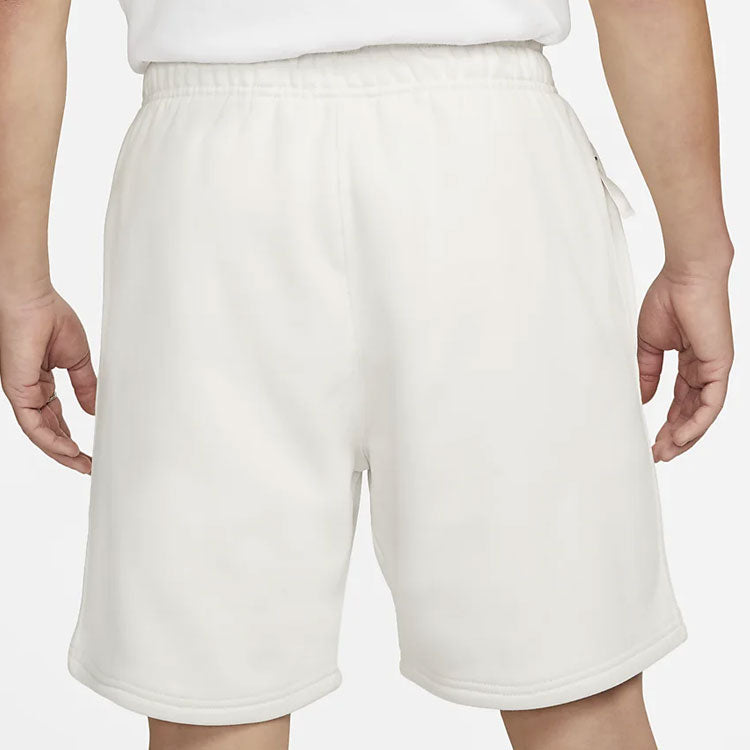 Image of Nike Solid Color Logo Straight Loose Casual Shorts Unisex White DV3056-030
