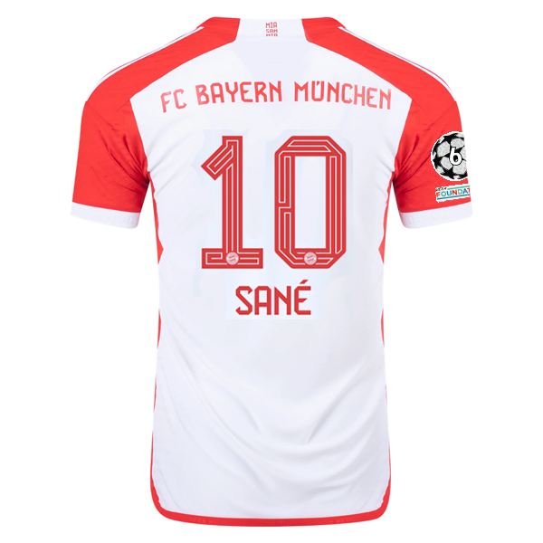 Image of adidas Bayern Munich Authentic Leroy Sané Home Jersey w/ Champions League Patche