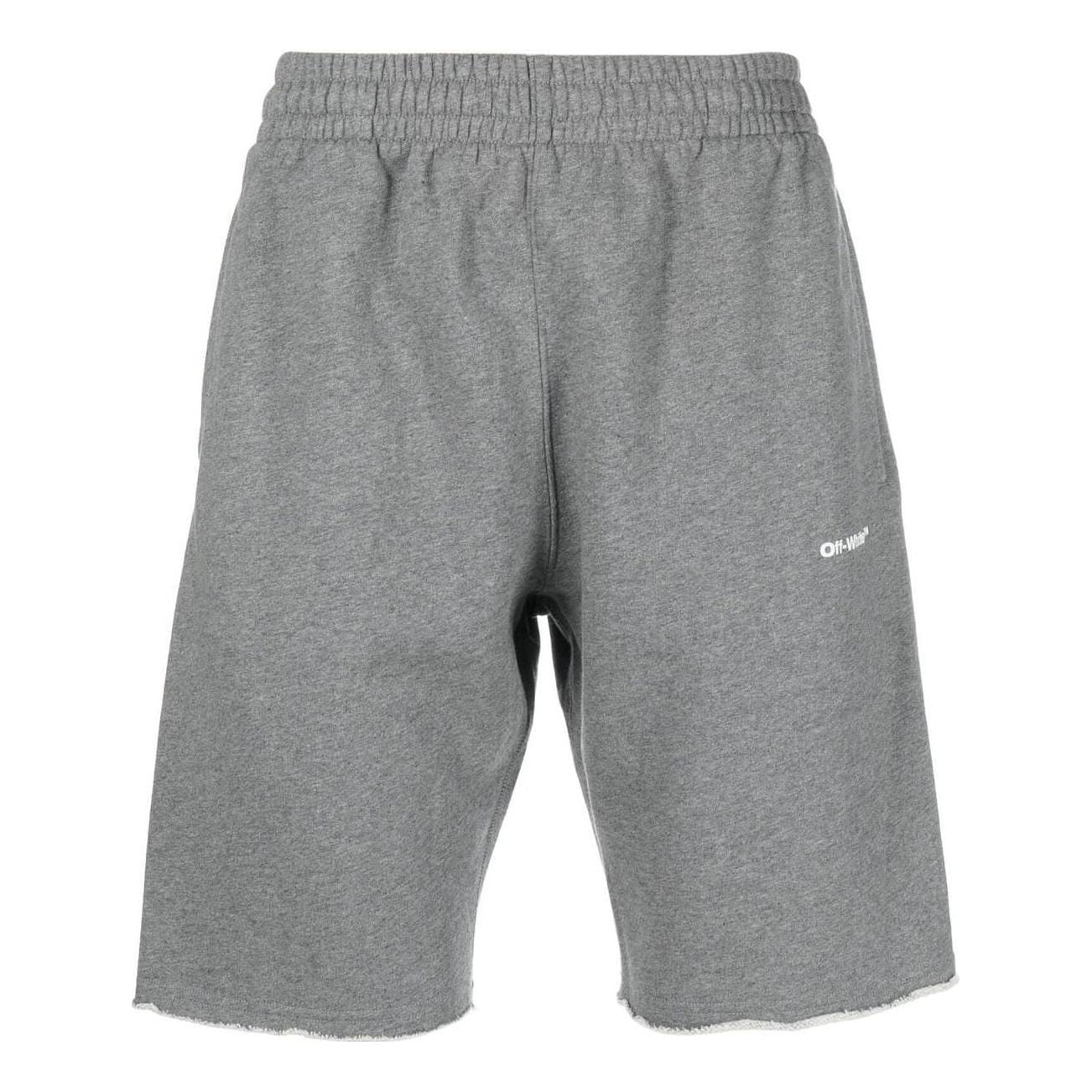 Image of Off-White logo-print Track Shorts 'Grey' OMCI006F22FLE0060801