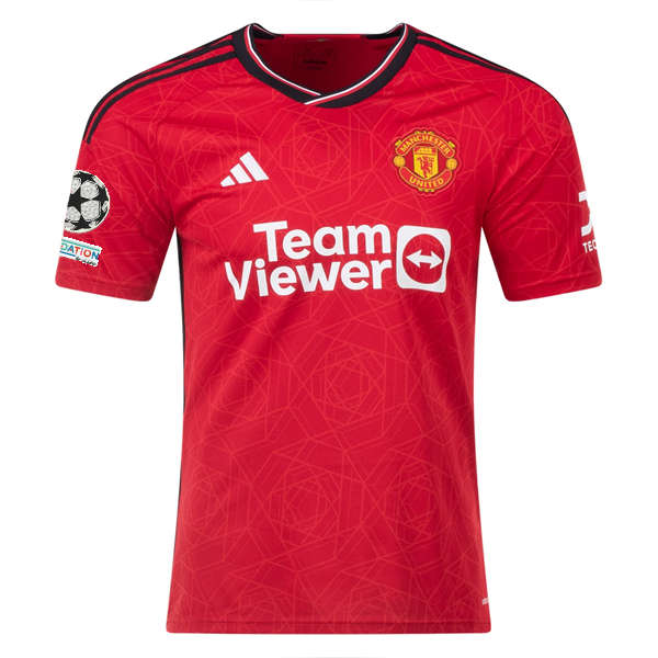 adidas Manchester United Anthony Elanga Home Jersey 23/24 w/ Champions League Pa