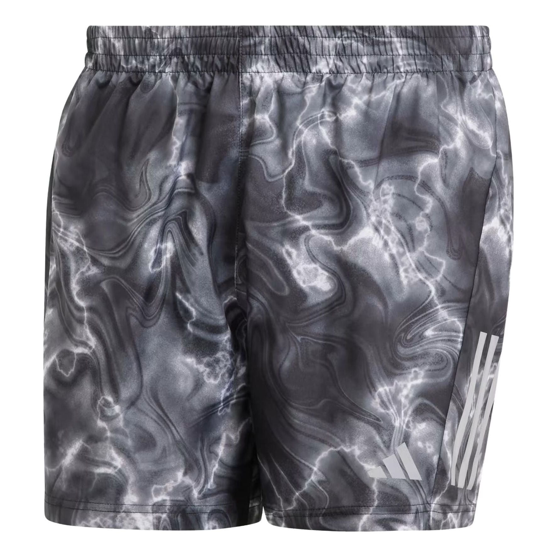 Image of adidas Own The Run Shorts mit Allover-Print 'Weiß Schwarz Grau Sechs' IB6395