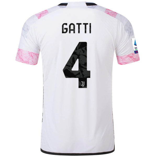 Image of adidas Juventus Authentic Gatti Away Jersey w/ Serie A Patch 23/24 (White)