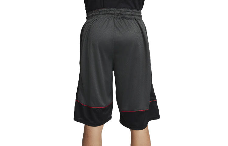 Men's Nike Dri-FIT Contrast Color Stitching Elastic Waistband Sports Black Gray