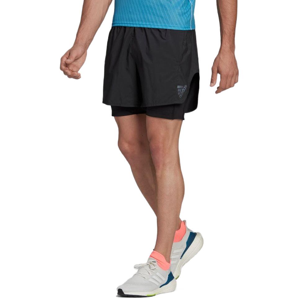 Men's adidas Solid Color Alphabet Printing Elastic Waistband Shorts Black H59931