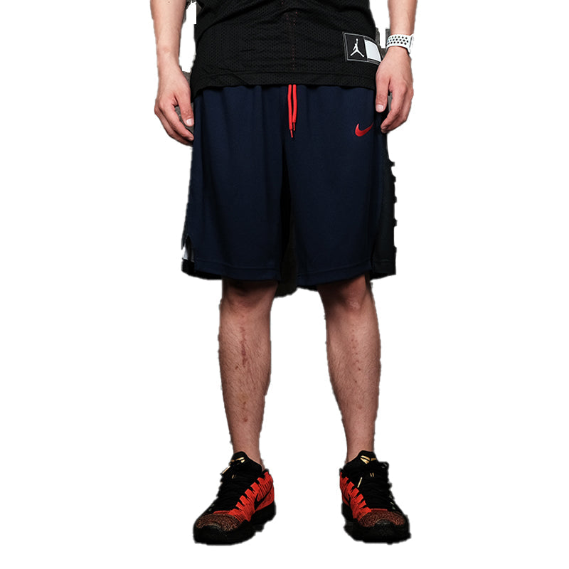Image of Nike Elite Stripe Dri-FIT Basketball Shorts 'Navy Blue Black' AT3393-411