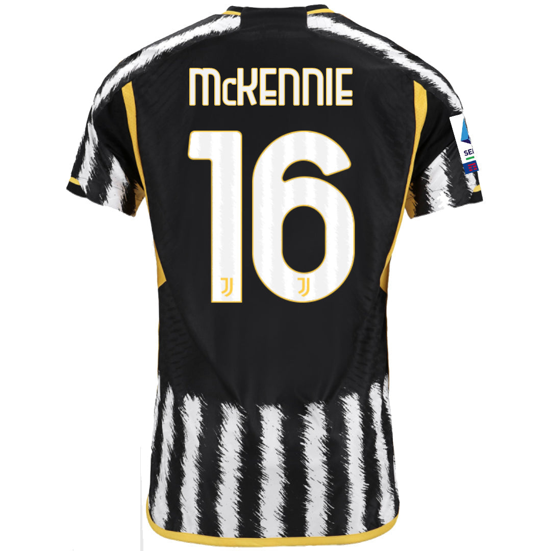 adidas Weston McKennie Juventus Home Jersey w/ Serie A Patch 23/24 (Black/White)