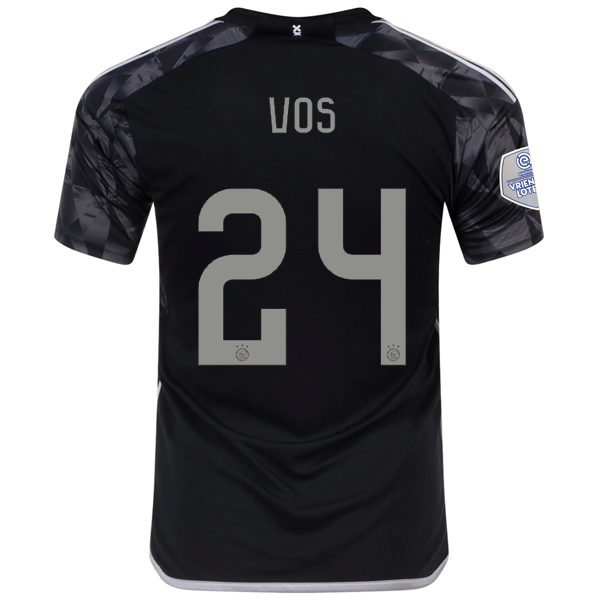 Image of adidas Ajax Silvano Vos Third Jersey w/ Eredivise League Patch 23/24 (Black)