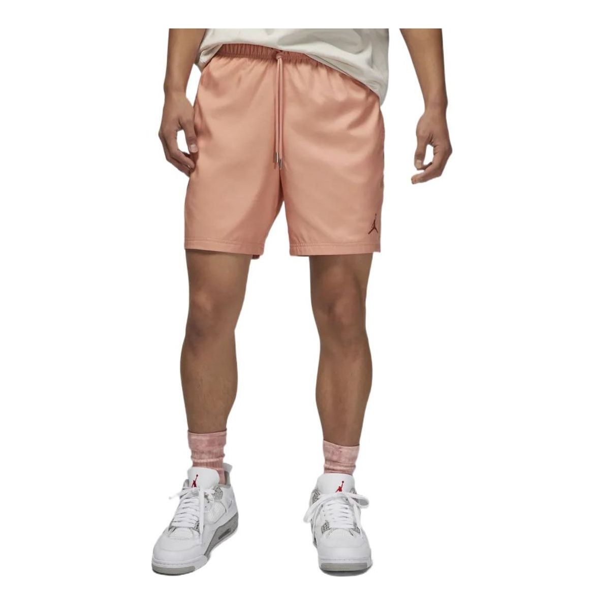 Image of Men's Air Jordan Logo Printing Lacing Orange Pink Straight Shorts DM1373-824