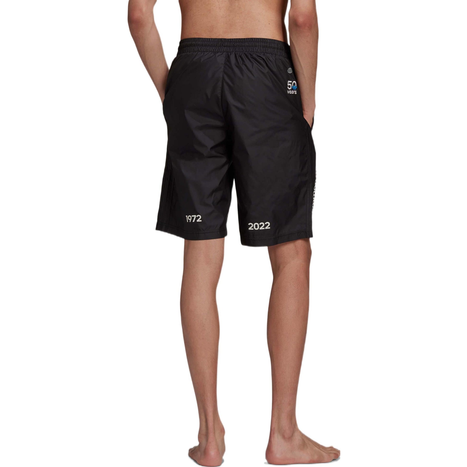 Men's adidas Solid Color Sports Alphabet Printing Shorts Black HC7125