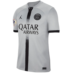 Image of Nike Paris Saint-Germain Kylian Mbappe Away Jersey w/ Ligue 1 Champion Patch 22/