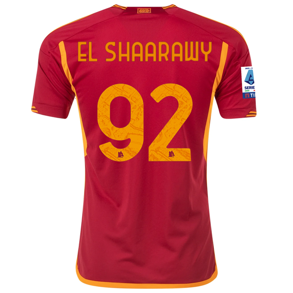 Image of adidas Roma Stephan El Shaarawy Home Jersey w/ Serie A Patch 23/24 (Team Victory
