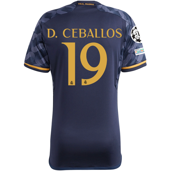 Image of adidas Real Madrid Dani Ceballos Away Jersey w/ Champions League + Club World Cu