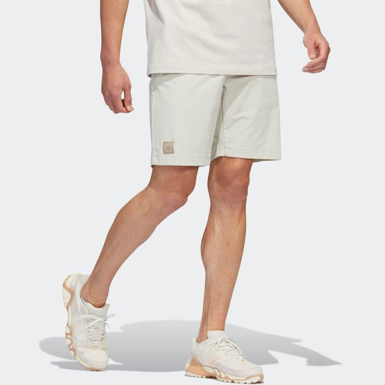 Image of adidas Solid Color Side  Belt Straight Shorts Men's Creamy White HS5622