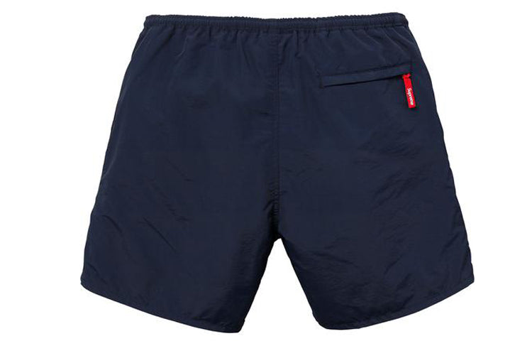 Supreme SS18 Nylon Water Short Solid Color Casual Shorts Unisex Navy Blue SUP-SS