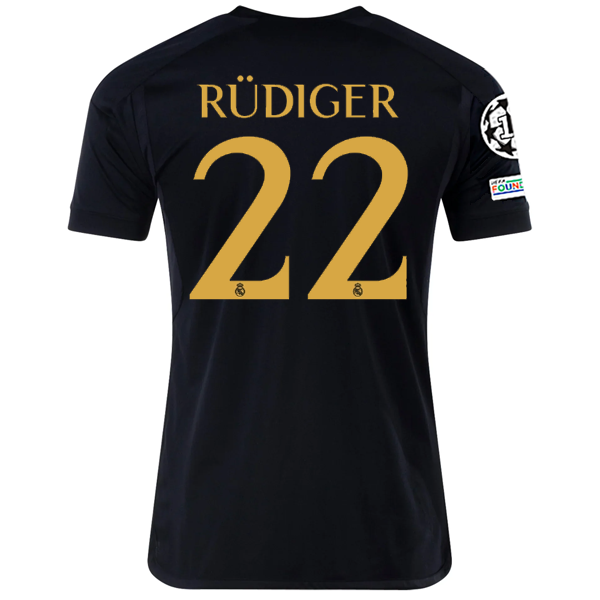 adidas Real Madrid Antonio Rüdiger Drittes Trikot mit Champions League + Club World