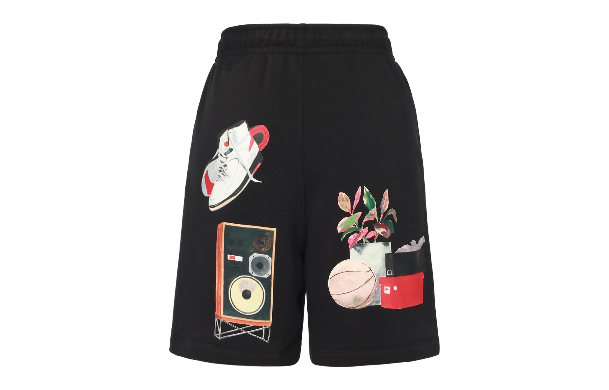 Men's Air Jordan Alphabet Pattern Printing Straight Sports Shorts Black DQ7543-0