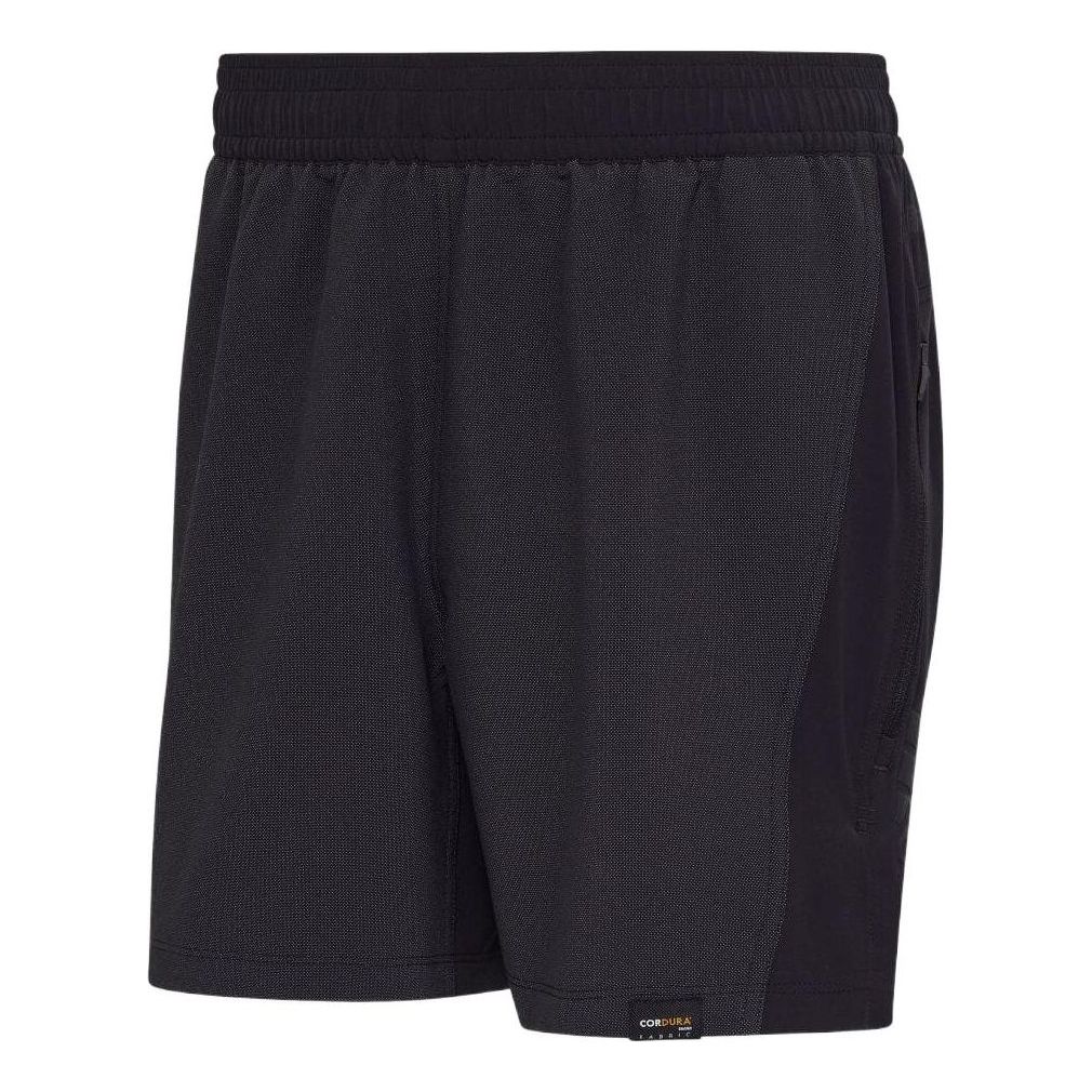 Image of Men's adidas Solid Color Splicing Casual Straight Printing Shorts Black HD3575
