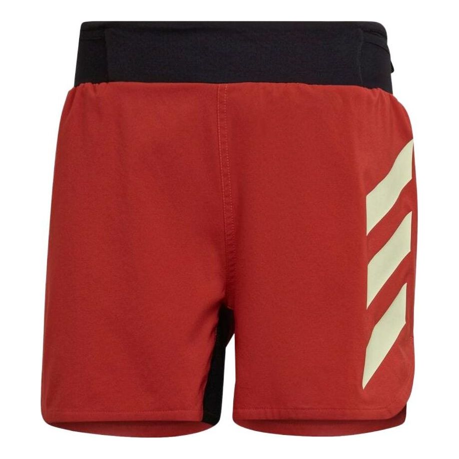 Image of Men's adidas Colorblock Straight Slim Fit Reflective Sports Shorts Red H11752