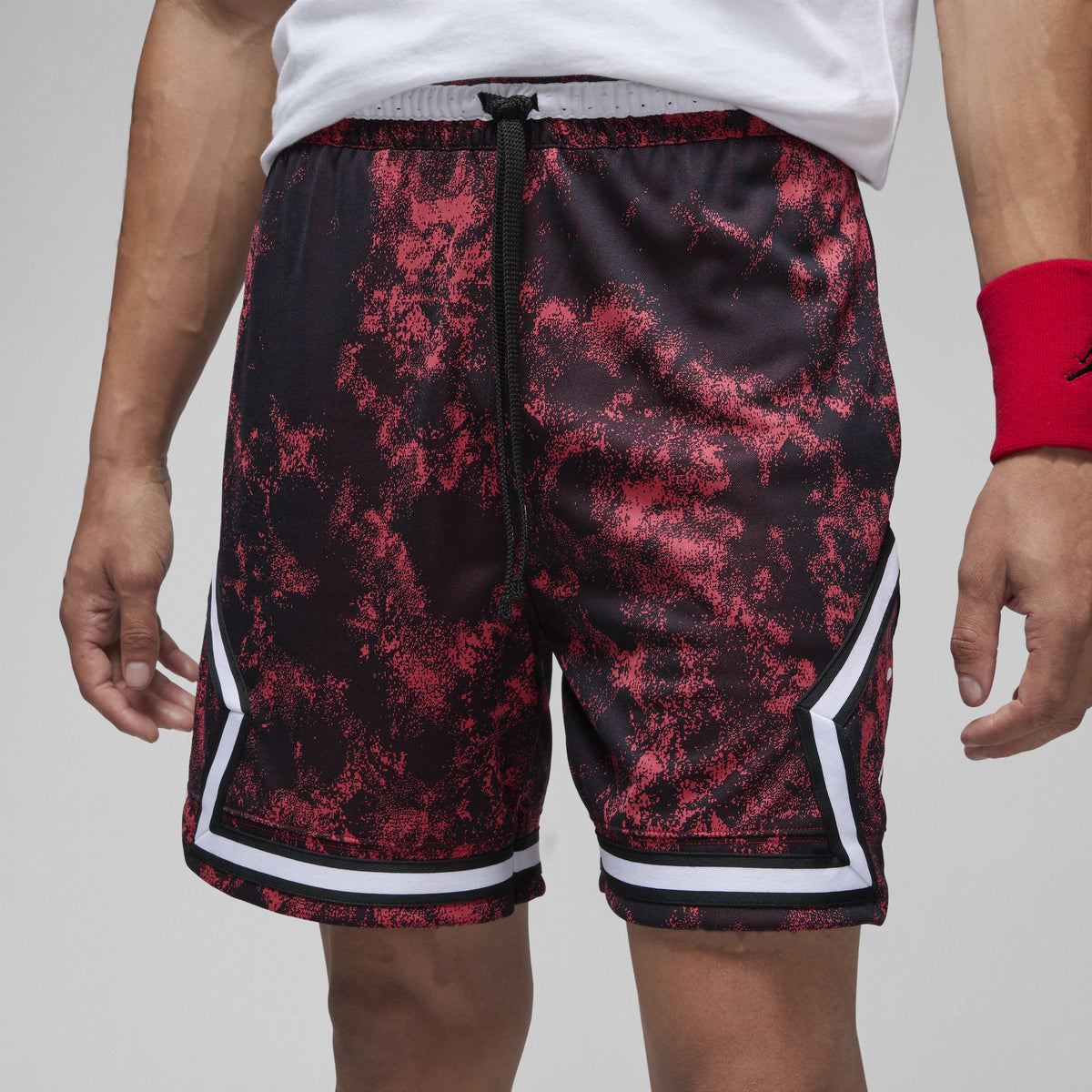 Image of Air Jordan Dri-fit Sport Diamond Shorts 'Red Black' DV9779-687