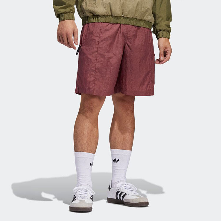 Image of adidas Solid Color Elastic Waistband Straight Shorts Japanese Version Unisex Dee