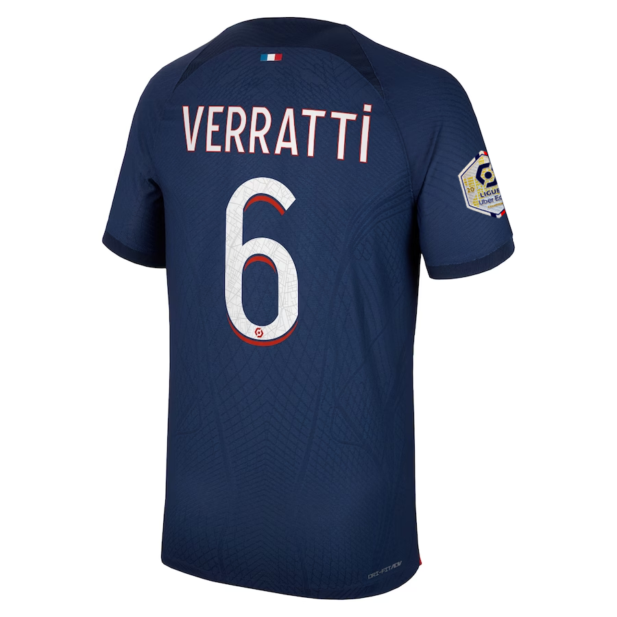 Nike Paris Saint-Germain Authentic Match Marco Verratti Home Jersey w/ Ligue 1 C