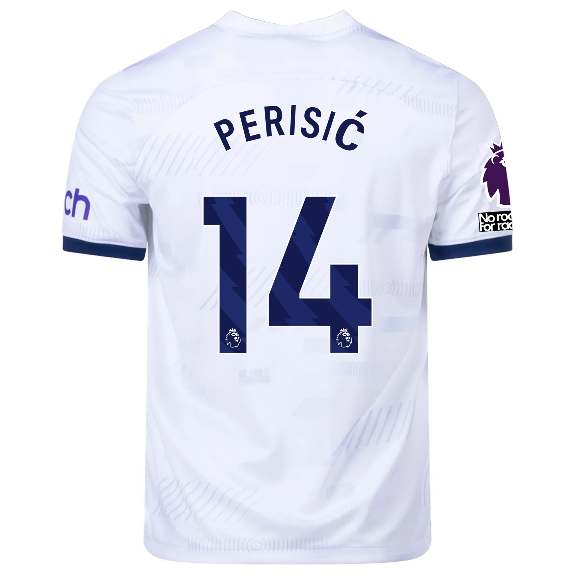 Image of Nike Tottenham Ivan Perisic Home Jersey w/ EPL + No Room For Racism Patches  23/