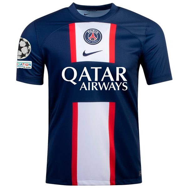 Nike Paris Saint-Germain Kylian Mbappe Home Jersey w/ Champions League Patches 2