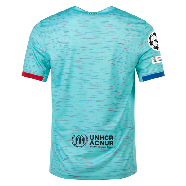 Nike Barcelona Third Jersey w/ Champions League Patches 23/24 (Light Aqua/Royal