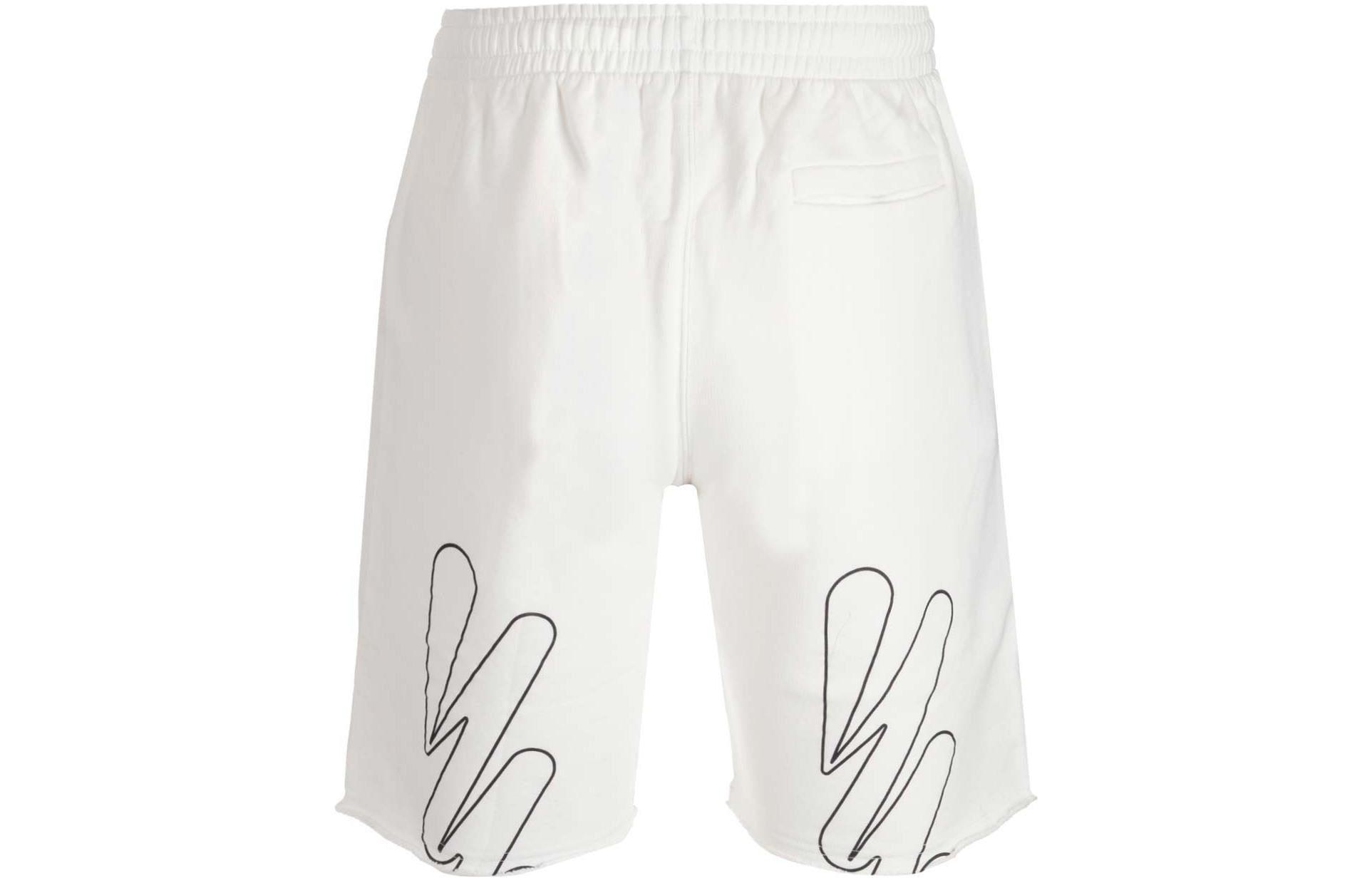 Image of OFF-WHITE FW22 Solid Color Logo Printing Large Shorts Version White OMCI006F22FL