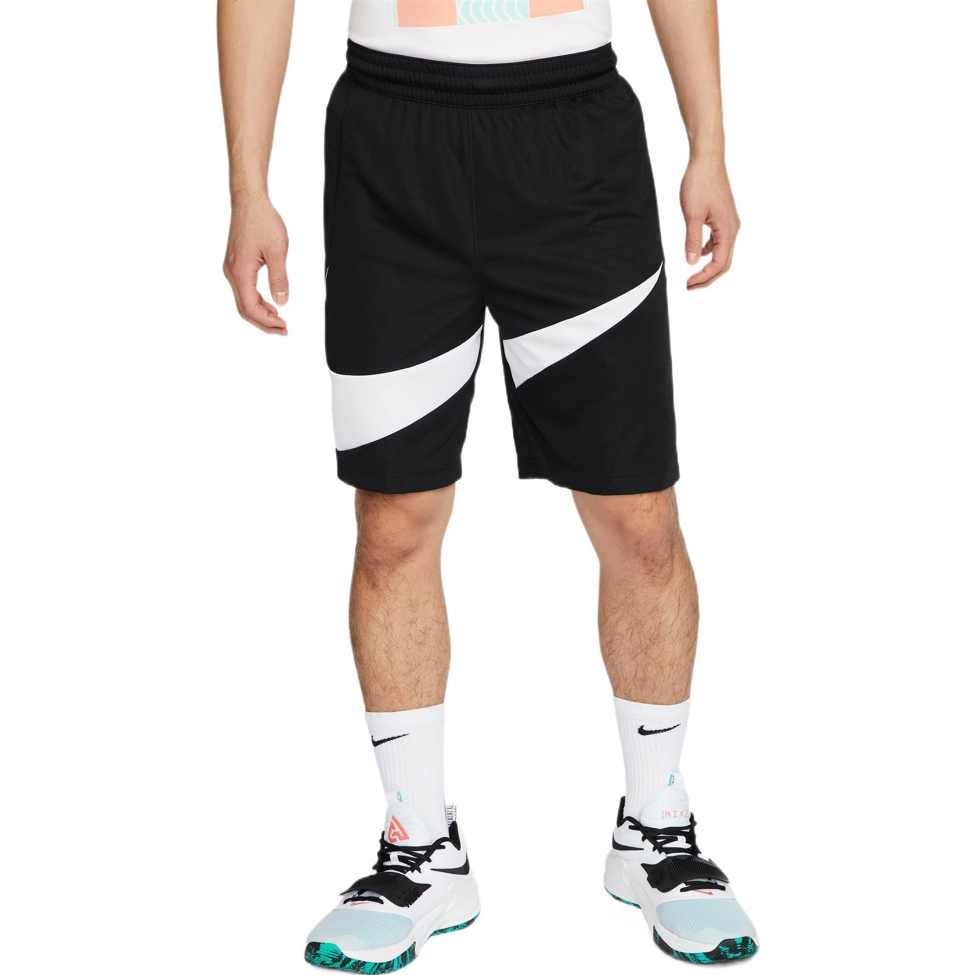Image of Men's Nike Colorblock Large Logo Printing Casual Shorts Black DQ1169-010