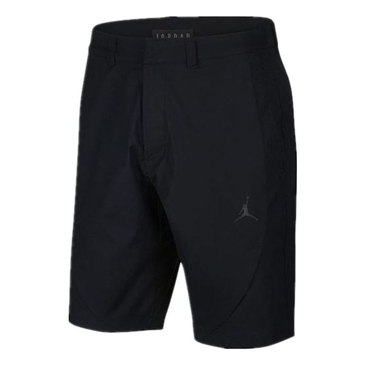 Image of Men's Air Jordan Printing Logo Solid Color Straight Shorts Black 914421-010