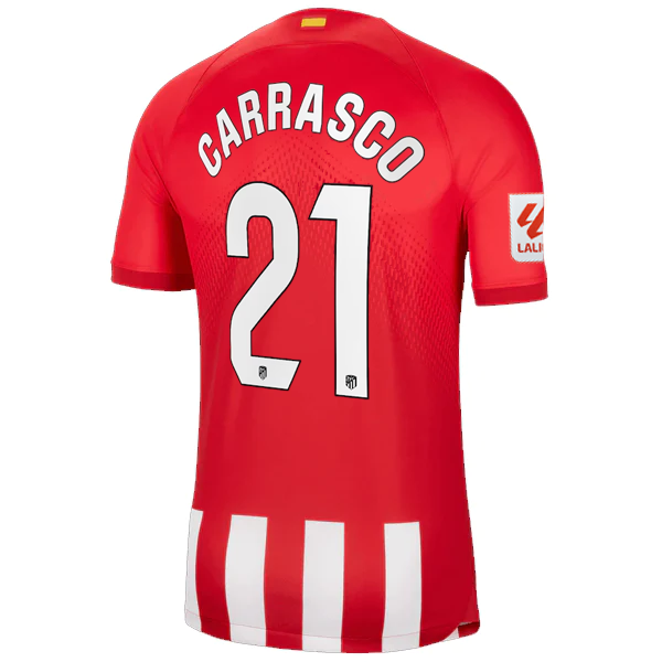 Nike Atletico Madrid Yannick Carrasco Home Jersey w/ La Liga Patch 23/24 (Sport