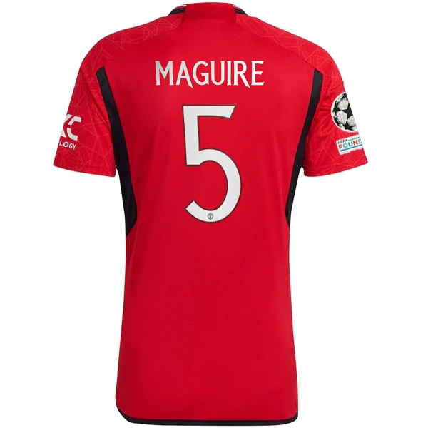 Image of adidas Manchester United Harry Maguire Home Jersey 23/24 w/ Champions League Pat