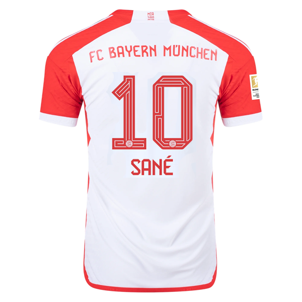 Image of adidas Bayern Munich Authentic Leroy Sané Home Jersey w/ Bundesliga Champions Pa