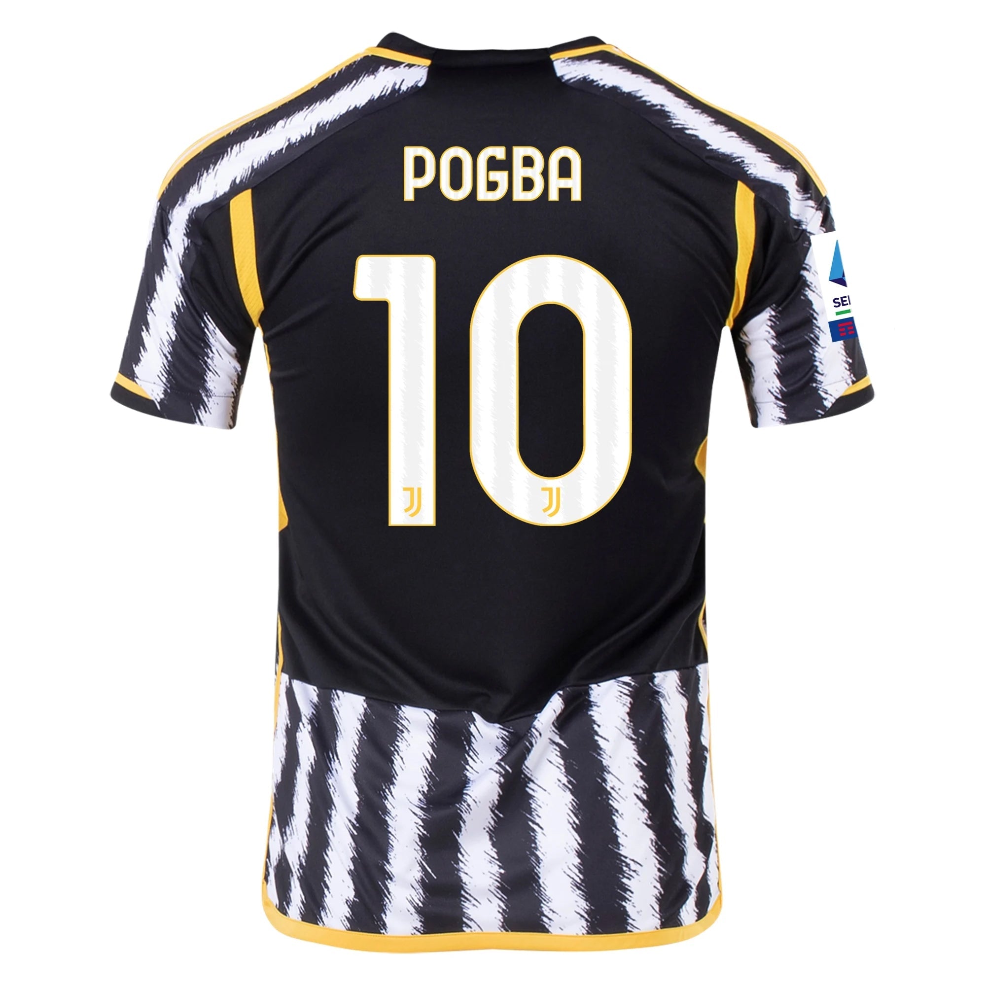 Image of adidas Paul Pogba Juventus Home Jersey w/ Serie A Patch 23/24 (Black/White)