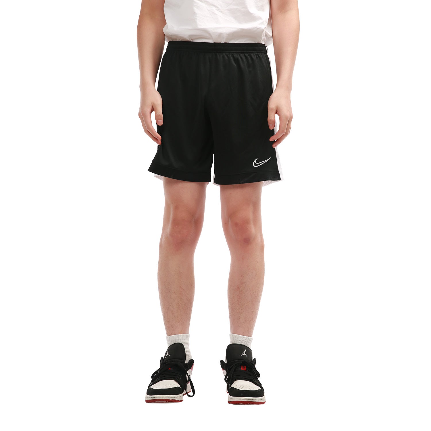 Image of Men's Nike Stripe Logo Printing Elastic Waistband Casual Shorts Black DB8241-010