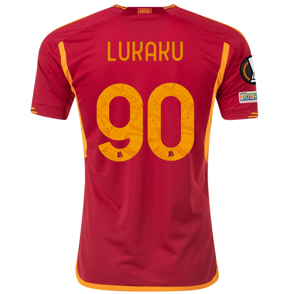 adidas Roma Romelu Lukaku Heimtrikot mit Europa-League-Aufnähern 23/24 (Team Victo