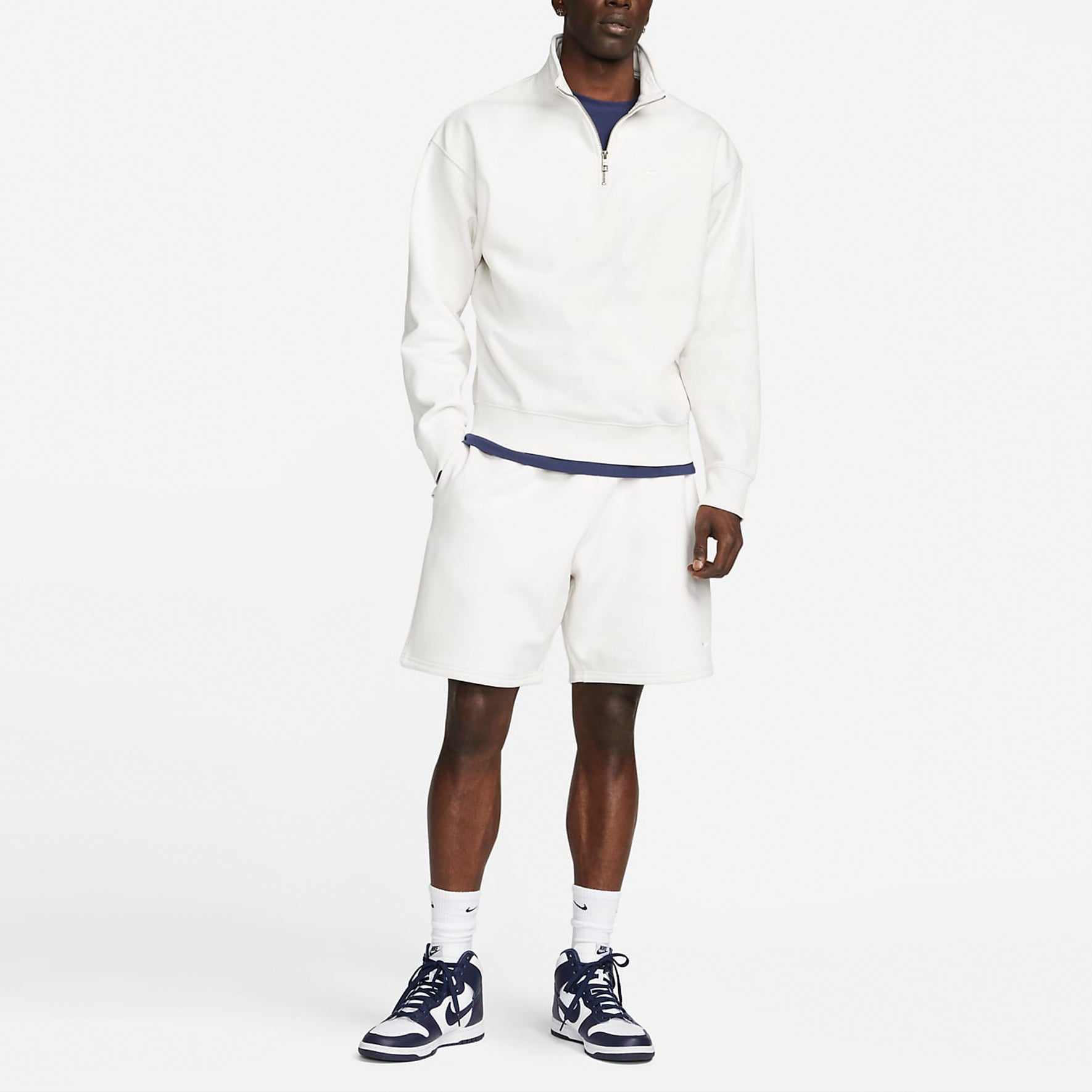 Image of Nike NRG Solo Swoosh Fleece Shorts 'Phantom & White' DV3055-030