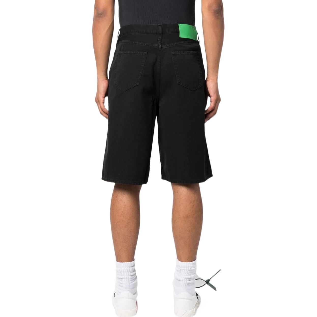 Image of Off-White Cotton Utility Bermuda Shorts 'Black' OMCB084S23FAB00110101010