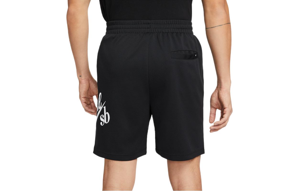 Image of Men's Nike Alphabet Logo Lacing Straight Casual Shorts Black DQ1173-010