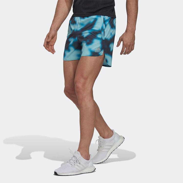 Men's adidas Contrasting Colors Color Block Logo Sports Shorts Blue HF8758