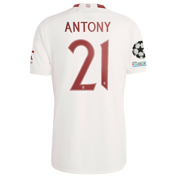 adidas Manchester United Antony Drittes Trikot mit Champions League Aufnähern 23/24 (