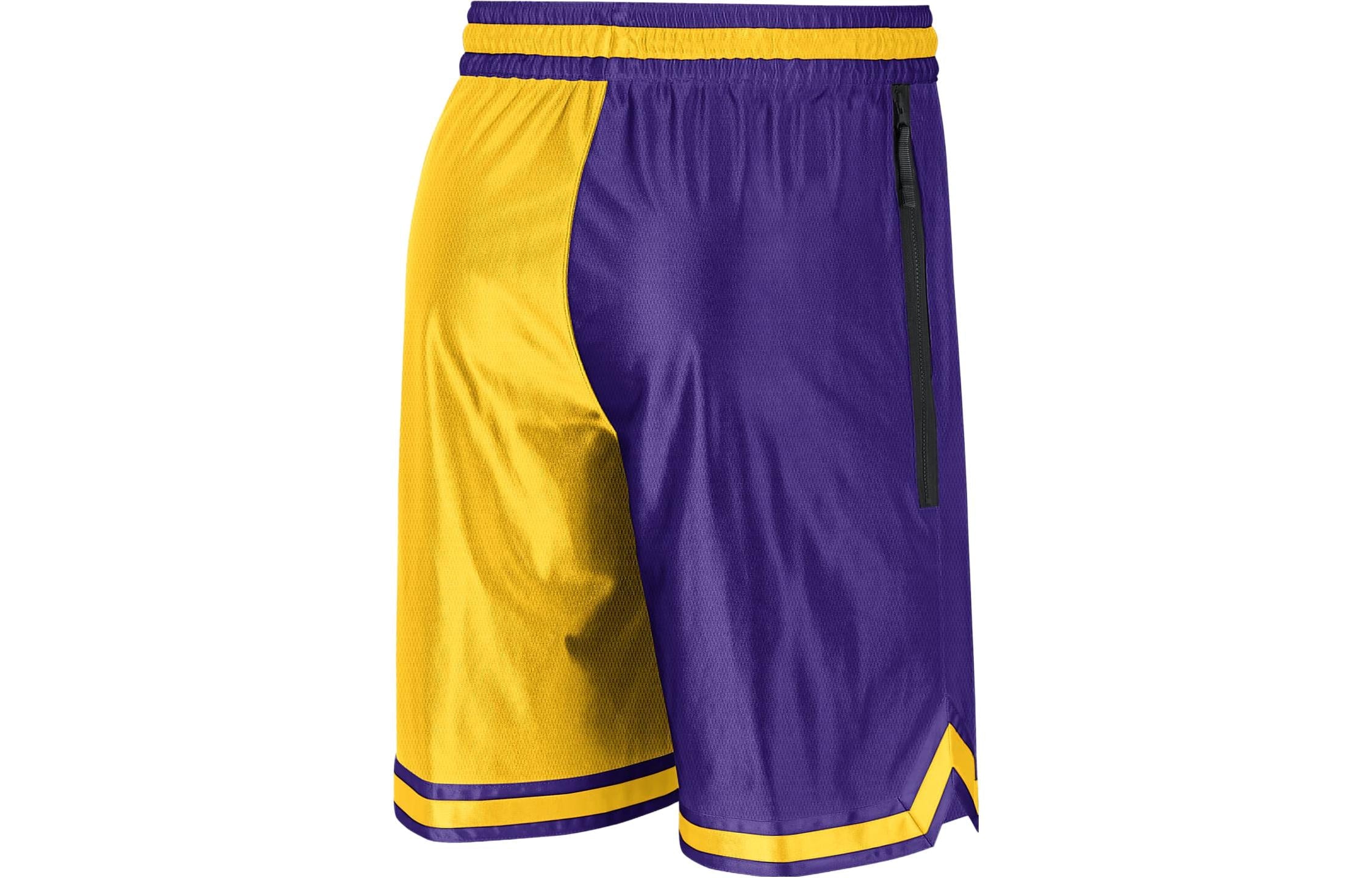 Image of Nike x NBA Dri-FIT LAKERS Basketball Shorts 'Yellow Purple' DR9351-728